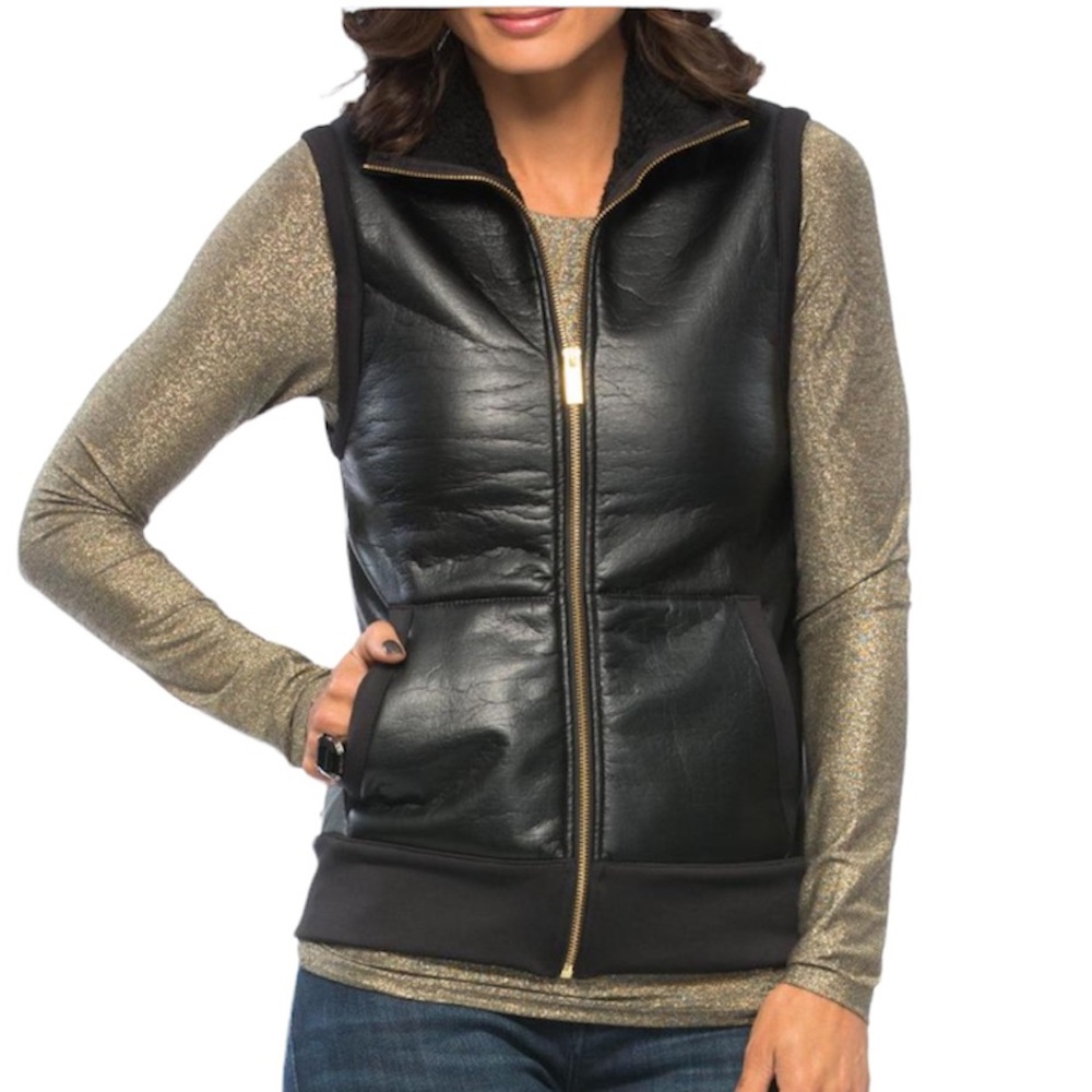 ALALA Vegan Leather Sherpa Vest